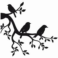 Image result for Siloouettes of Birds On a Branch