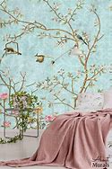 Image result for Images Coral and Blue Chinoiserie Wall Covering