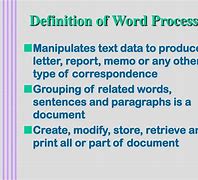 Image result for What Is the Definition of Word Processing