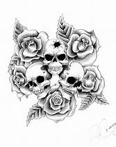 Image result for Skull Tattoo Flash Art