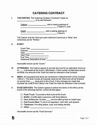 Image result for Basic Catering Contract Form