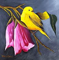 Image result for Flower Tree Bird Painting