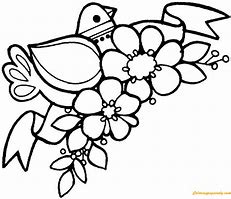 Image result for Bird On Branch Coloring Page