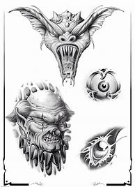 Image result for Skull Demon Tattoo Drawings