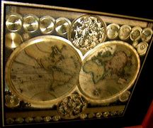 Image result for Gold Foil World Map Framed