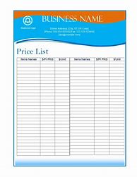 Image result for Free Price List Template Word