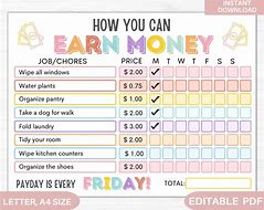 Image result for Chore Reward Chart