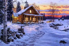 Image result for Folk Art Paintings Winter Scene