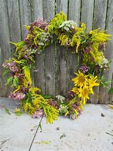 Image result for Wildflower Wreath for Wooden Wedding Gate