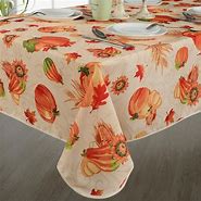 Image result for Fall Table Cloths Orange and Blue