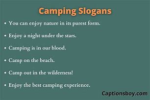 Image result for Camping Slogans