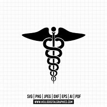 815 - Medical Symbol SVG, EPS, PNG - Medical Symbol Clipart Vector. Caduceus Clipart Svg. Caduceus Silhouette Svg