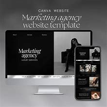 Marketing Agency Canva Website Template | Luxury Canva Website | Website Template Business | Luxury Website Canva Booking Template