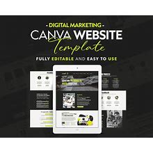 Digital Marketing Agency Canva Website Template, Business Websitetemplate, Landing Page Website, Easy Editable, Marketing Agency Website,