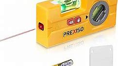 PREXISO 2-in-1 Line Laser Level - Mini Torpedo Level with Light, 3-3/4 inch Rotatable Magnetic Pocket Level & 30Ft Laser Line Leveler Tool for Hanging Picture, Wall Marking Painting, Home Renovation