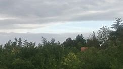 Cloudy countryside landscape of Serbian village