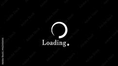 Loading bar on black background. Round loading bar icon animation, downloading process icon.