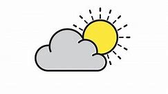 Cloud Sun Weather Sunny Day Clip Art Icon Animated on Transparent Screen Chroma Key Graphic Element for Channel Business Finance Presentation Banner Advertising