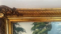 Antique Ornate Gold Leaf Frame With Landscape Painting, Vintage 1930s Artwork, Wood Sculpted Plaster Ornate Gold Toned Frame - Etsy