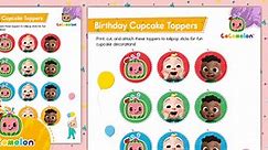 FREE CoComelon: Birthday Cupcake Toppers