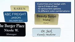 Custom Engraved Name Tag Badges – Personalized Identification with Pin or Magnetic Backing, 1 Inch x 3 Inches, European Gold/Black