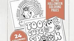 Retro Halloween Coloring Pages for Kids 24 Groovy and Spooky Coloring Sheet Bundle - Etsy Australia