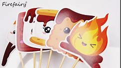 Firefairy S'more Cupcake Toppers, Happy Camper Birthday Cupcake Toppers, S'mores Themed Cake Picks, Camping Themed Baby Shower Cupcake Toppers, 24Pcs