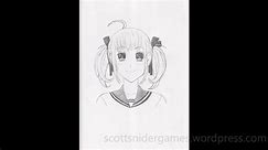 Anime Portrait (Front View) Pencil Sketch Video #1 (10-03-2024)