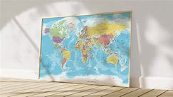 Detailed Political Map of the World Printable Large World Map Poster Full Color With Countries Wall Decor More Than 200 Digital Maps - Etsy