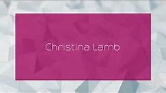 Christina Lamb - appearance