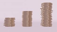 Savings concept. Stacks of cartoon stylized coins.