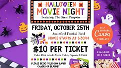 DIY Halloween Movie Night Flyer Template, Editable School Film Event Poster - Etsy