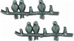 DII Cast Iron Collection Decorative Wall Hook Set, Birds on a Branch, 2 Count