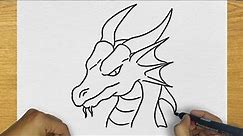 HOW TO DRAW A DRAGON STEP BY STEP | DRAWING A DRAGON EASY