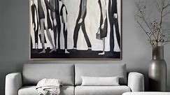 Large Abstract Human Black and White Figurative Paintings on Canvas Original Modern Art for Living Room Wall Decor - Etsy UK