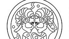 Coloring page for kids - Gemini zodiac sign ♥ Online and Print!