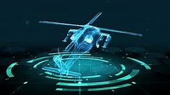 HUD The futuristic 3D sci-fi Helicopter