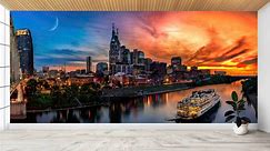 Buy Nashville Landscape Wallpaper, Sunset Paper Craft, City Wall Art, Skyline Landscape Wall Decals, Landscape Wall Print, Custom Wall Paper, Online in India - Etsy