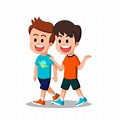 2 Friends Walking Cartoon