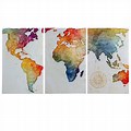 3 Piece World Map Art