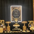 70th Birthday Buffet Table Centerpiece Ideas