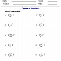 8th Grade Math Exponents Worksheets