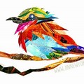 Magazine Collage Art Colorful Birds