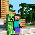 Minecraft Background Steve and Creeper