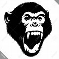 Monkey Vector Art Black and White