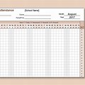 Monthly Lesson Plan Attendance Template