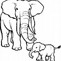 Mother and Baby Elephant Coloring Pages