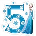 Number 5 Frozen Pink PNG