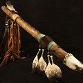 Native American Flute with Bald Eagle Head