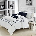 Navy and White Comforter Set